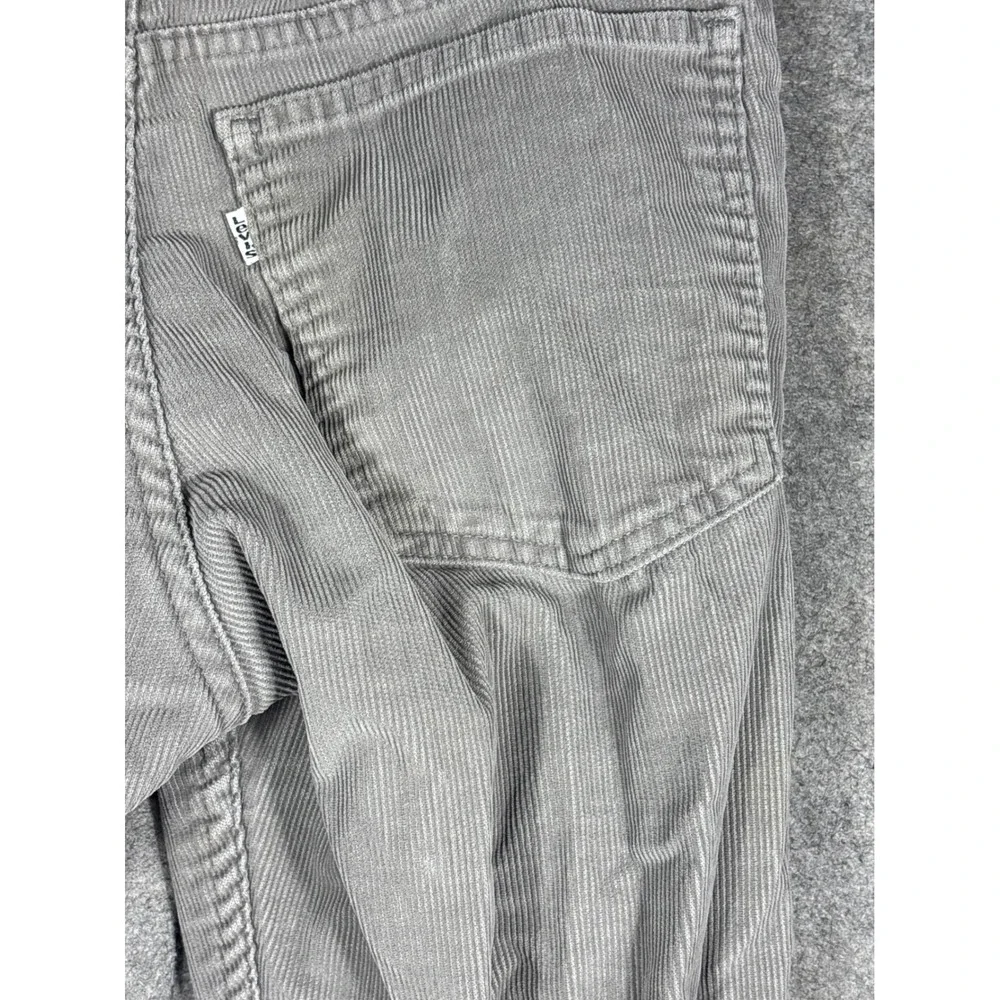 Vintage Levis 519 Corduroy Pants Mens 30x28 Grey Slim Straight Leg SF 207